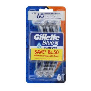 For Gillette Blue 3-Shaft <b>Razor</b> <b>Blade</b> 6-Count Cartridges for Optimal Shaving Experience - Product Image 6