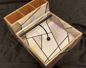 Handmade <b>Waterproof</b> Wood <b>Pen</b> Holder and Napkin Holder for Wedding Decoration & Gift - Product Image 2