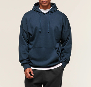Vente en gros de sweat-shirts à capuche surdimensionnés pour hommes, épais et lourds, 100% coton molletonné/tissu éponge français, logo personnalisé brodé, poche, streetwear, usine - Product Image 4
