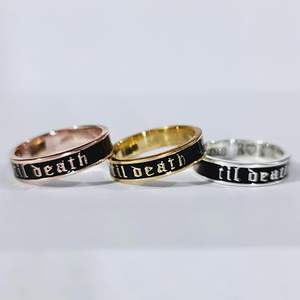 วงแหวน Til Death DO US Part band เสนอแหวนเป็นของขวัญจิวเวลรี่ Til Death เครื่องประดับอินเทรนด์แหวน - Product Image 5