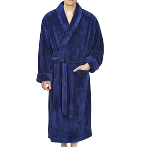 Custom Logo Luxury Silk Terry Bathrobe Men and Women's Plus Size Night Sleeping Robe with Thermal Hood - Product Image 1