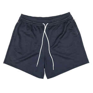 กางเกงขาสั้นตาข่ายแบบตะเข็บสองชั้น5นิ้วสำหรับผู้ชายกางเกงขาสั้นชายหาดแบบสีทึบพิมพ์ลายด้วยการระเหิดออกแบบโลโก้ได้ตามต้องการ - Product Image 5