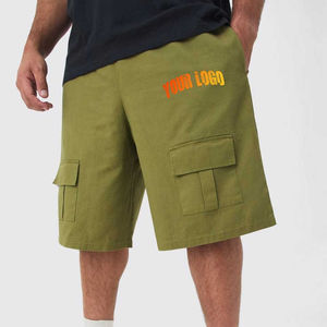 Short cargo léger en sergé de coton pour hommes avec fermeture à cordon de serrage Dernier design personnalisé Vente en gros Vêtements décontractés Motif solide - Product Image 1