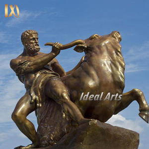 Statue d'Hercule en bronze de taille réelle en fonte héros grec ancien tenant une peau de lion pour jardin ou place - Product Image 6