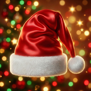 Chapeau de Père Noël de haute qualité de 40 cm, finition satinée, pour la décoration - Product Image 2