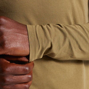 Promoción al por mayor secado rápido de los hombres de poliéster Spandex cuello redondo Camiseta de manga larga resistente a los rayos UV de punto sólido cuello redondo Stock - Product Image 6