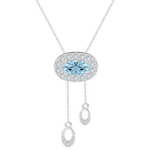 Pendentif en argent avec chaîne et technologie d'incrustation par sertissage à la closière - Product Image 1