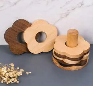 Trending Admirable Design Coasters for Table Decoration Natural Finished Pure <b>Wooden</b> Coaster and Reusable <b>Placemats</b> Home Hotels - Product Image 6