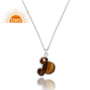 Diseño de tendencia, collar con colgante de piedras preciosas amarillas de ojo de tigre Natural de Plata de Ley 925, joyería personalizada para mujer, regalo para ella - Product Image 2