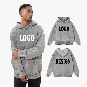 Sweat-shirt à capuche unisexe surdimensionné en coton épais 100 % avec impression DTG personnalisée, style streetwear, épaules tombantes, effet vieilli vintage - Product Image 1