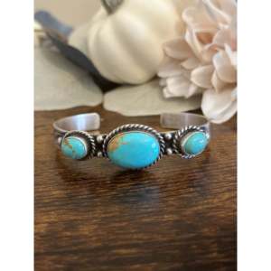 Augustine Largo Kingman Turquoise <b>Sterling</b> <b>Silver</b> <b>Cuff</b> <b>Bracelet</b> - Product Image 1
