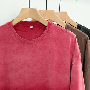 เสื้อยืดโอเวอร์ไซส์สไตล์วินเทจสำหรับผู้ชาย ผ้าฝ้ายคุณภาพสูง 100% ทรงไหล่ตกสองสี ลายเรียบ เป็นมิตรต่อสิ่งแวดล้อม - Product Image 6