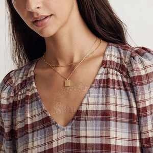 Vestidos sueltos de verano para mujer Vestidos casuales escalonados a cuadros de alta calidad para mujer Al mejor precio - Product Image 5