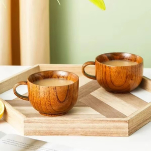 VARIOUS WOODEN Nordic Style Coco Palm Wooden <b>Tea</b> <b>Set</b> with <b>Pot</b> and Tray Custom logo Coconut Wood Teapot and Cup <b>Sets</b> - Product Image 1
