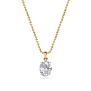Colgante Solitario Moderno con Diamante de Corte Ovalado de 0.40 Ct, Diamante Cultivado en Laboratorio en Platino, para Ocasiones Especiales y Fiestas - Product Image 2