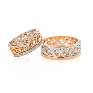Anillos de Boda con Diseño Floral Clásico, Joyería Fina Única, Conjunto Romántico de Diamantes Ovalados para Regalo de Boda - Product Image 1