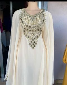 ดูไบ farasha kaftan สวยสีแดง kaftan มุสลิมแบบดั้งเดิม caftan ลูกปัดหินทํางานมือทํางาน kaftan โมร็อกโกออกแบบ kaftan2024 - Product Image 3