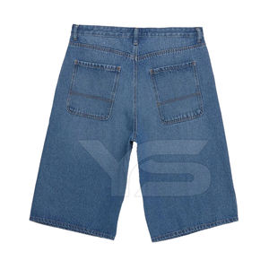 Mens <b>High</b> <b>Waist</b> Casual Denim <b>Jeans</b> <b>Shorts</b> Breathable Streetwear with Button Decoration for Summer - Product Image 2