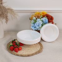 Assiettes jetables en bagasse en gros, assiettes compostables en pulpe de canne à sucre, contenants alimentaires biodégradables
