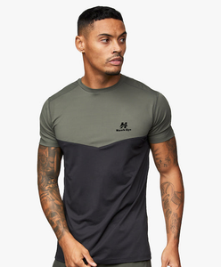 Combinaison de vert foncé et de couleur, séchage rapide, coupe slim, t-shirt extensible pour hommes et ensemble court - Product Image 5