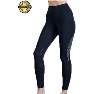 Leggings d'équitation de haute qualité femmes culottes pantalons vêtements équestres personnalisés en gros avec poche genou Patch collants - Product Image 5