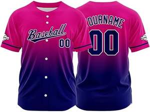 Camiseta de Béisbol Sublimada Personalizada MICR@TECH SPORTS, Color Degradado, Manga Corta, Cuello en V, Uniforme de Softbol para Jóvenes y Adultos - Product Image 6