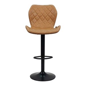 Contemporary PU Leather Upholstered <b>Bar</b> <b>Stool</b> with Iron Legs GAK-453A <b>Adjustable</b> High <b>Bar</b> Furniture for Farmhouse & Kitchen Use - Product Image 2