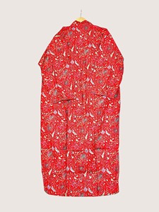 Bata Larga Estampada Floral para Mujer, Manga Larga, Cuello Vuelto, 100% Algodón Suave, Estilo Casual de Primavera, Cierre con Cordón - Product Image 3