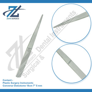 CONVERSE 18cm 7 \ "5mm Osteotomo Instrumento quirúrgico de acero inoxidable alemán de alta calidad Mango plano ergonómico Fuente de alimentación manual - Product Image 3