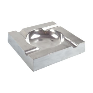 Bandeja para Cigarrillos Redonda con Acabado Plateado Estético en Varios Diseños Atractivos de Metal Sólido para - Product Image 5