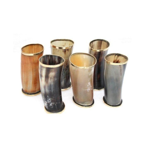 Verre à vin en corne de buffle naturelle de haute qualité, coupe personnalisée demi-brûlée, gravure de qualité en corne de bœuf pour vin rouge - Product Image 2