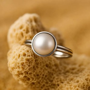 Premium Quality Dainty and Elegant Pearl <b>Ring</b> Minimalist Bridal Jewellery for Special Occasions or Romantic Gifts at Good Price - Product Image 5