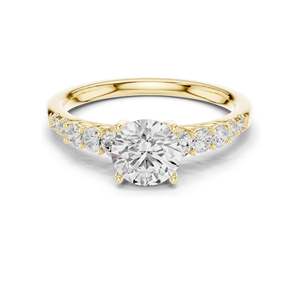 Bague de fiançailles en diamant de laboratoire rond brillant de 1,40 carat, clarté VVS-VS EF, or 18 carats, 14 carats, 10 carats et argent 925, rose, jaune - Product Image 1