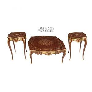 Juego de Mesa de Madera con Incrustaciones de Estilo Rococó de Lujo - Product Image 1