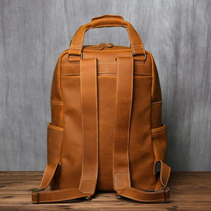 Luxury Custom Men <b>Vegan</b> <b>Leather</b> Custom Pattern Waterproof Back Pack Rucksack <b>Backpack</b> with Laptop Compartment - Product Image 6