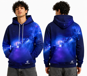 Sudadera con Capucha Estampada Galaxy para Hombre de SINEWY SPORTS, 100% Poliéster Tejido, Estilo Casual para Otoño, Corte Regular con Diseño de Bolsillo - Product Image 1