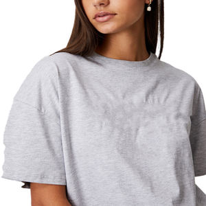 T-shirt en jersey surdimensionné de haute qualité pour femmes, impression personnalisée du logo, style décontracté et décontracté de grande taille, conception simple et vierge pour l'été - Product Image 6