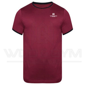 Conçu sur mesure T-shirt à manches courtes en coton à séchage rapide pour hommes Chemise de sport à motif solide avec logo imprimé - Product Image 3