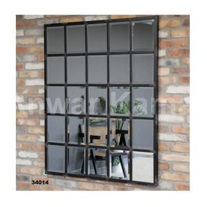 Miroir mural à cadre métallique Miroir de ferme rectangulaire noir mat Miroir décoratif mural en verre trempé HD - Product Image 1