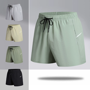 Pantalones Cortos Deportivos para Hombre, Cintura Elástica con Cordón, Bolsillo, Ligeros, de Secado Rápido, Transpirables, Ecológicos, de Lona Sólida - Product Image 1