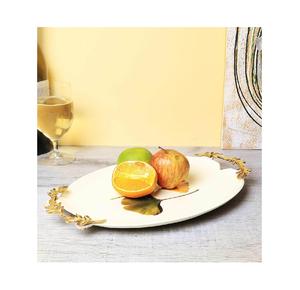 Plateau en aluminium de fruits en métal de forme ovale bol de service maison et cuisine équipement de service de mariage et de fête bol de fruits fait à la main - Product Image 3