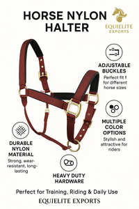 Cabestro de nailon duradero para caballos con hebillas ajustables, herrajes resistentes, múltiples opciones de color, entrenamiento ecuestre - Product Image 2