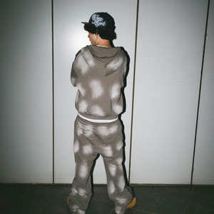 Ensemble de sweat-shirts unisexes en molleton délavé à l'acide respirant Polyester/Coton Enfants Unisexe Survêtement Streetwear Coupe courte surdimensionnée Hiver - Product Image 2