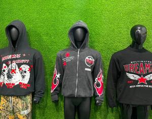 Full Zip <b>Men's</b> Eco-Friendly Hoodie <b>Sweatshirt</b> Custom Logo Cotton Fleece Hoodies for <b>Men</b> Sustainable Streetwear <b>White</b> Hoodies - Product Image 1