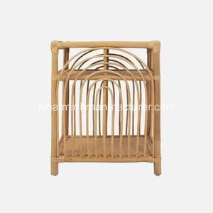 Mesita de noche rectangular de mimbre natural de ratán, mesitas de noche de 2 niveles, muebles de dormitorio familiar, venta al por mayor en Vietnam - Product Image 3