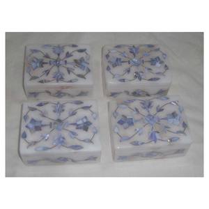 Boîtes incrustées de design exclusif et de marbre pur fait à la main et poli pour la décoration de la maison et les cadeaux d'entreprise - Product Image 1