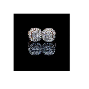 Luxury 14K Rose <b>Solid</b> Gold Hip Hop Stud classic vintage <b>Earrings</b> 925 Sterling VVS Moissanite Diamond Stud <b>Earrings</b> for Women - Product Image 3