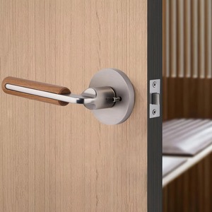 Poignée en métal de qualité supérieure avec poignée en bois, design élégant pour armoires, tiroirs, portes intérieures, décoration intérieure et meubles élégants - Product Image 2