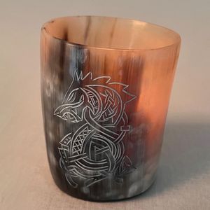 Highly Polished Hand Carved Buffalo Horn <strong>Candle</strong> <strong>Holder</strong>, Unique Horn Glass <strong>Candle</strong> Jar, <strong>Viking</strong> Horn Shot Glass Beer Glass