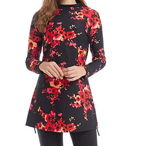 Elegante Conjunto de Burkini Islámico de 2 Piezas para Mujer con Estampado Personalizado, Logotipo Frontal, Parte Inferior de Corte Alto, Transpirable y de Secado Rápido - Product Image 3